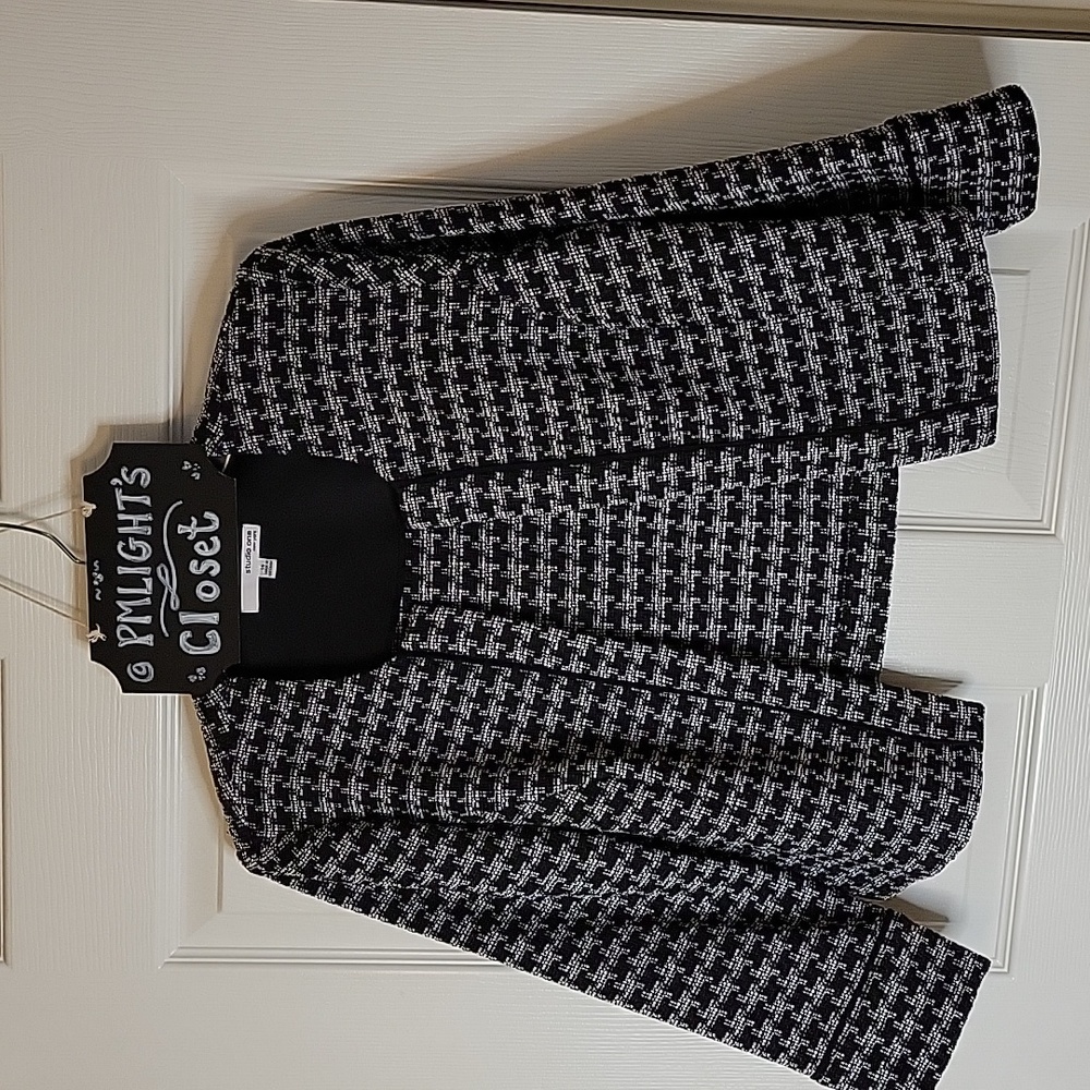 Studio One New York Jacket 14 Black White Houndstooth